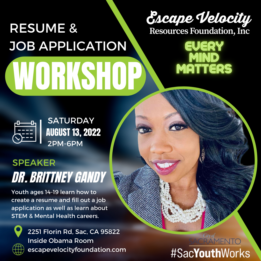 Resume and Job Application Workshop - Escape Velocity Resources ...